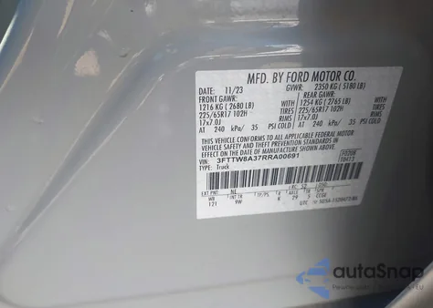 2024 Ford Maverick Xl from USA, damaged, VIN 3FTTW8A37RRA00691